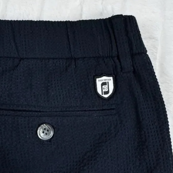 Footjoy x Todd Snyder Seersucker Jogger Golf Pants Men L Navy Drawstring Stretch - Picture 1 of 16